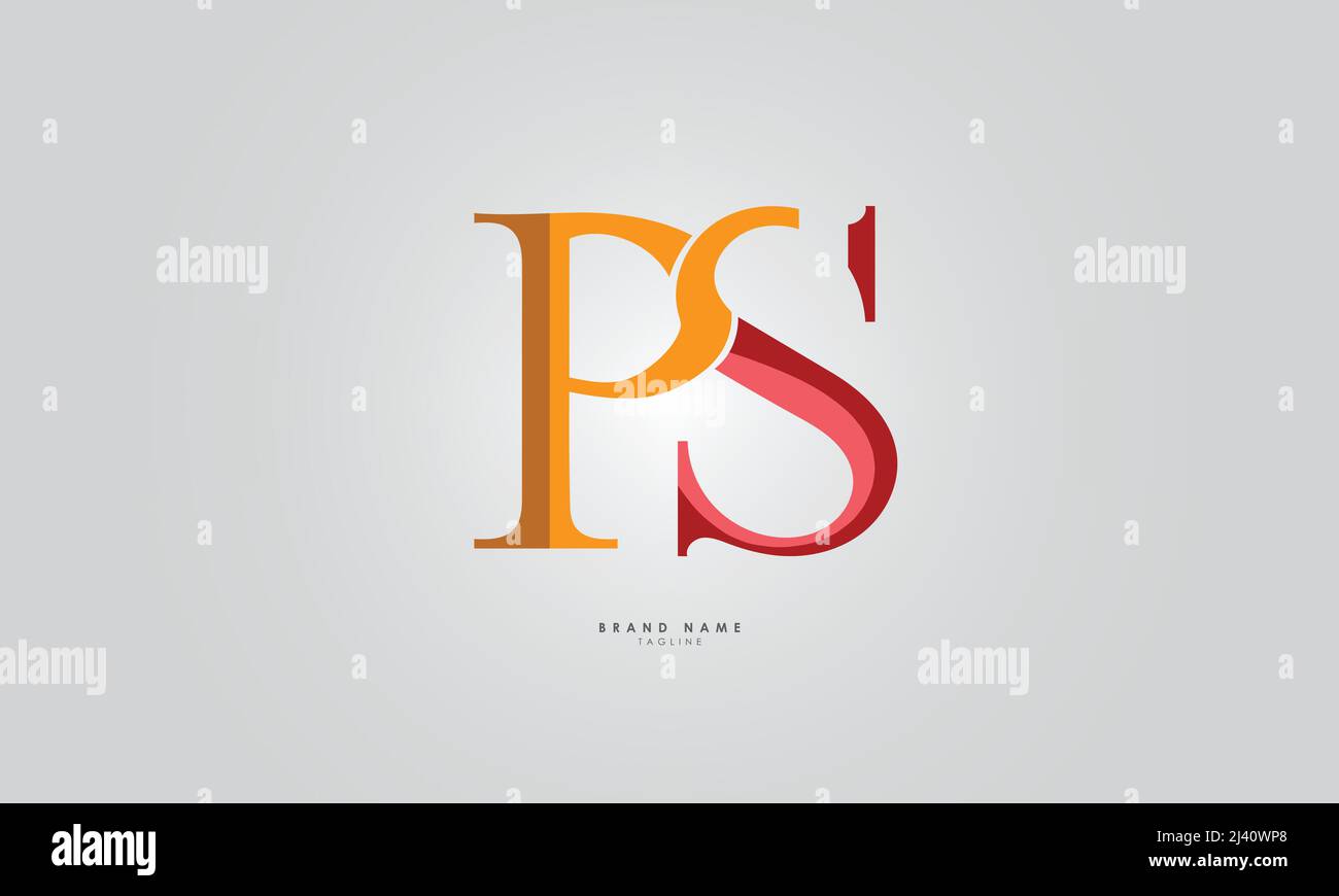 Alphabet letters Initials Monogram logo SP, PS, P and S Stock Vector
