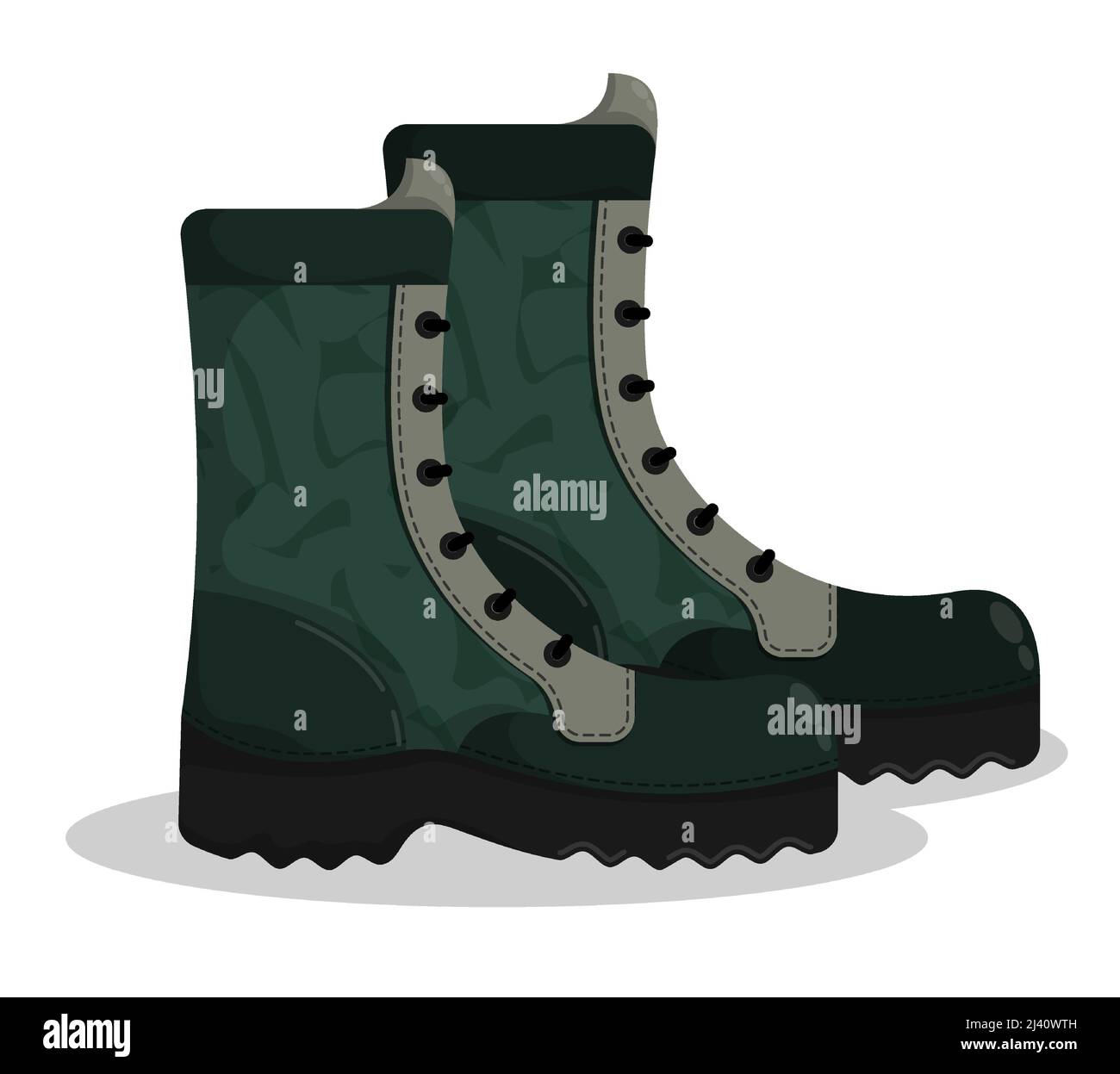 Soldier high boots with lace. Military and tourist protective uniforms.  Cartoon vector isolated on white background Stock Vector Image & Art - Alamy