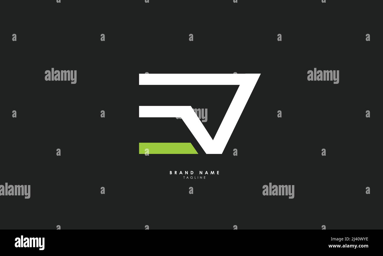 Alphabet letters Initials Monogram logo EV, VE, E and V Stock Vector