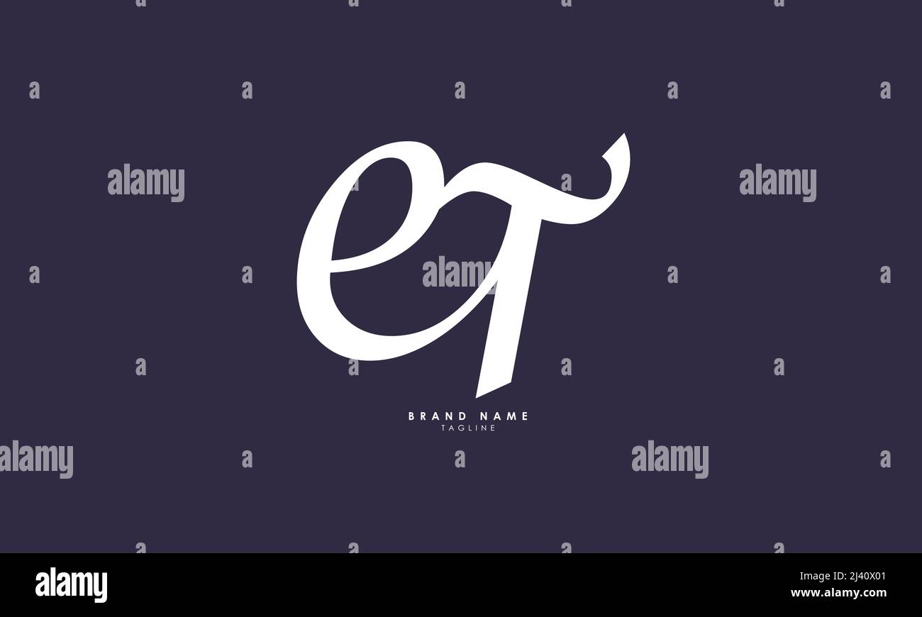 Alphabet letters Initials Monogram logo ET, TE, E and T Stock Vector