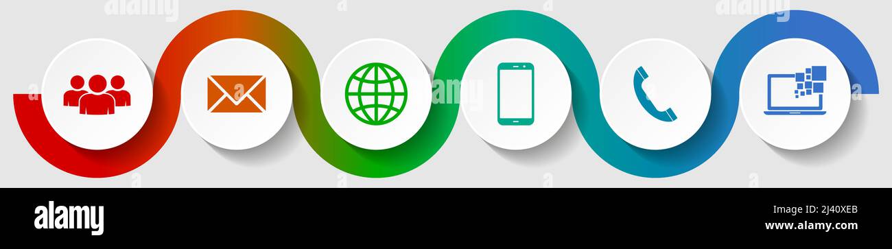 Social media concept infographic vector template, web flat design ...