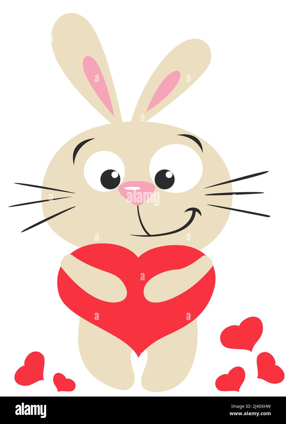 Funny rabbit holding a love heart Stock Photo - Alamy