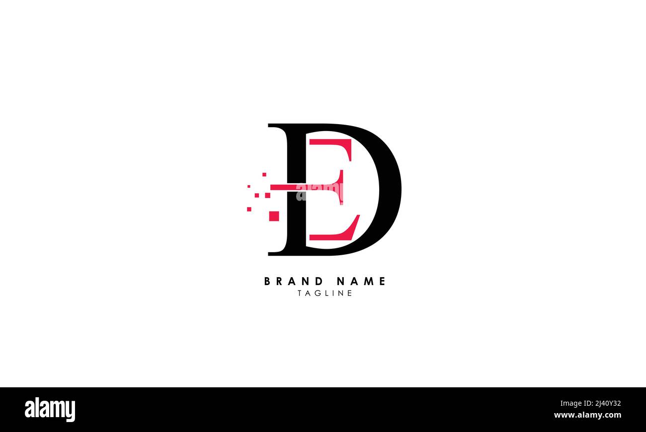 Alphabet letters Initials Monogram logo DE, ED, D and E Stock Vector