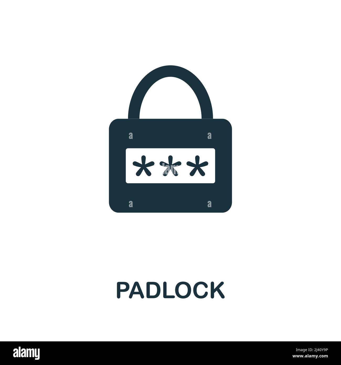 Padlock flat icon. Colored element sign from internet security collection. Flat Padlock icon sign for web design, infographics and more. Stock Vector