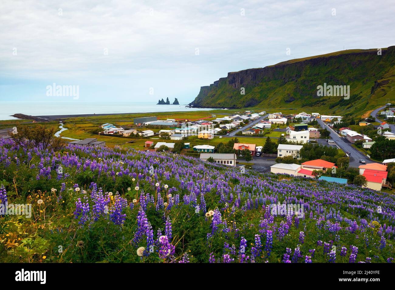Village of Vik i Myrdal in Iceland Stock Photo