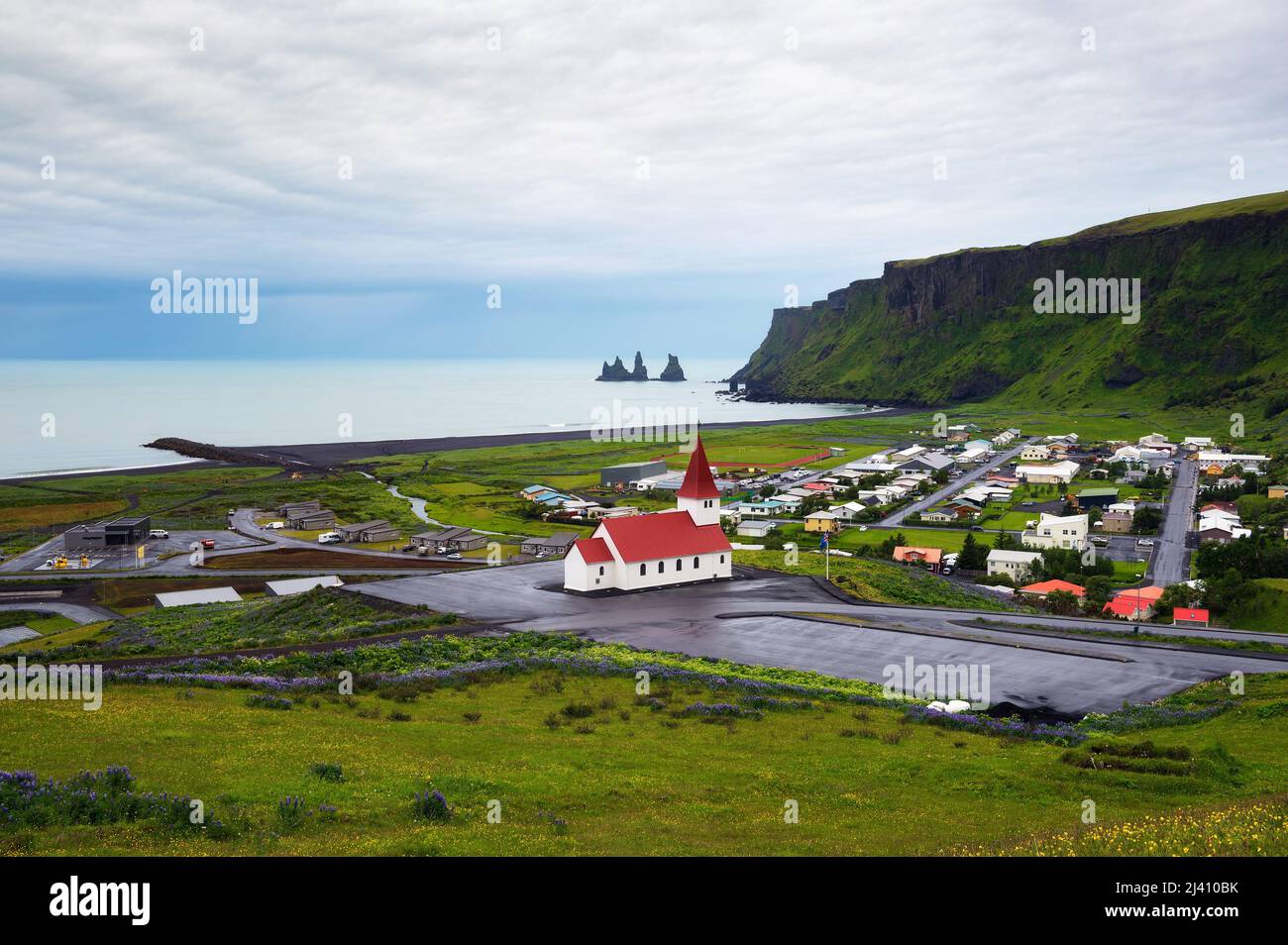 Village of Vik i Myrdal in Iceland Stock Photo