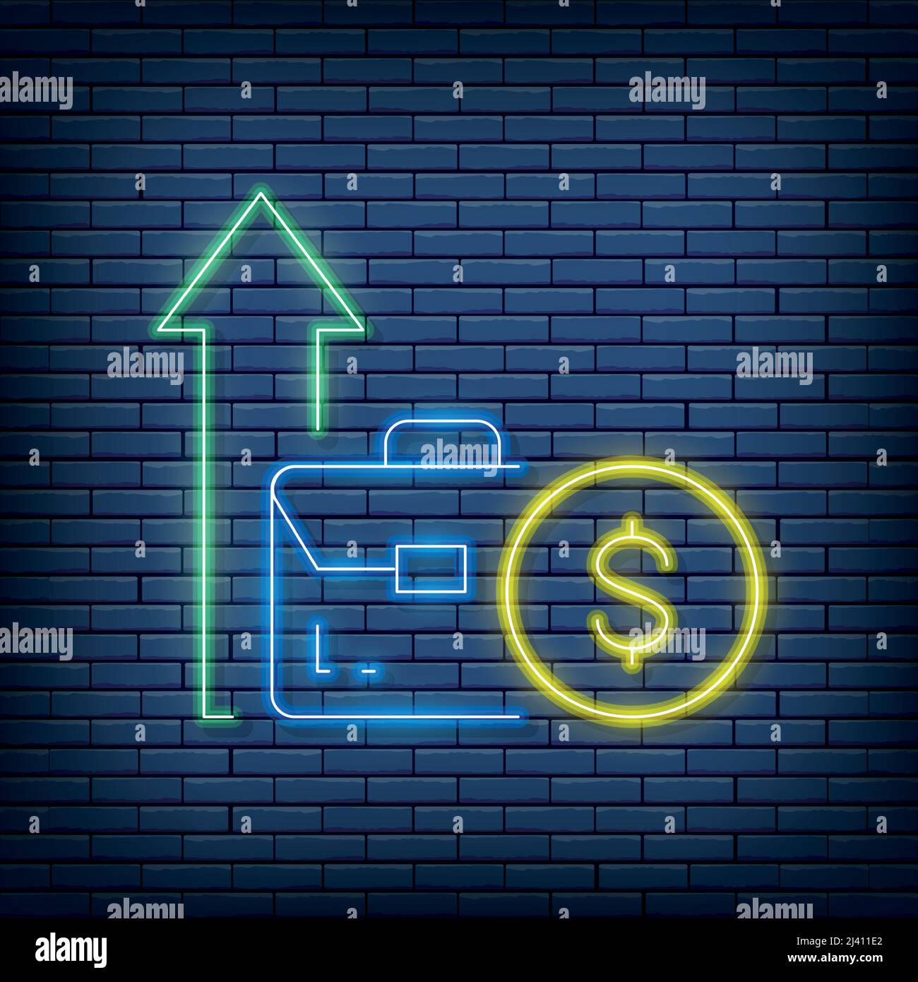 Vector income increase, investment, business success neon sign. Vector ...