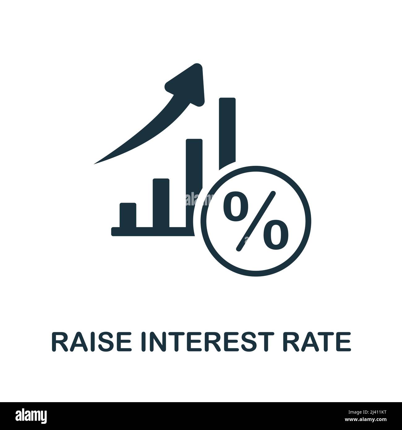 Raise Interest Rate icon. Monochrome simple Raise Interest Rate icon