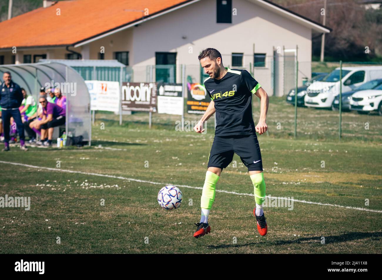 Tavullia stadium, Football match Stock Photo