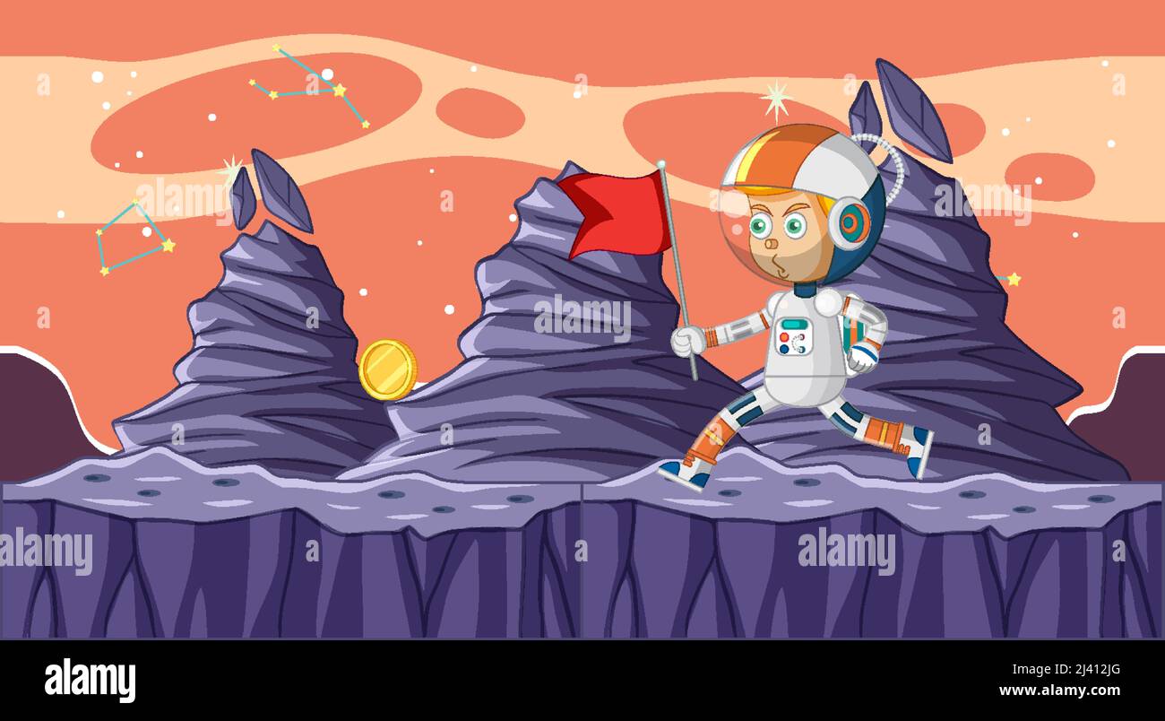 Scene with astronaut in space illustration Stock Vector Image & Art - Alamy