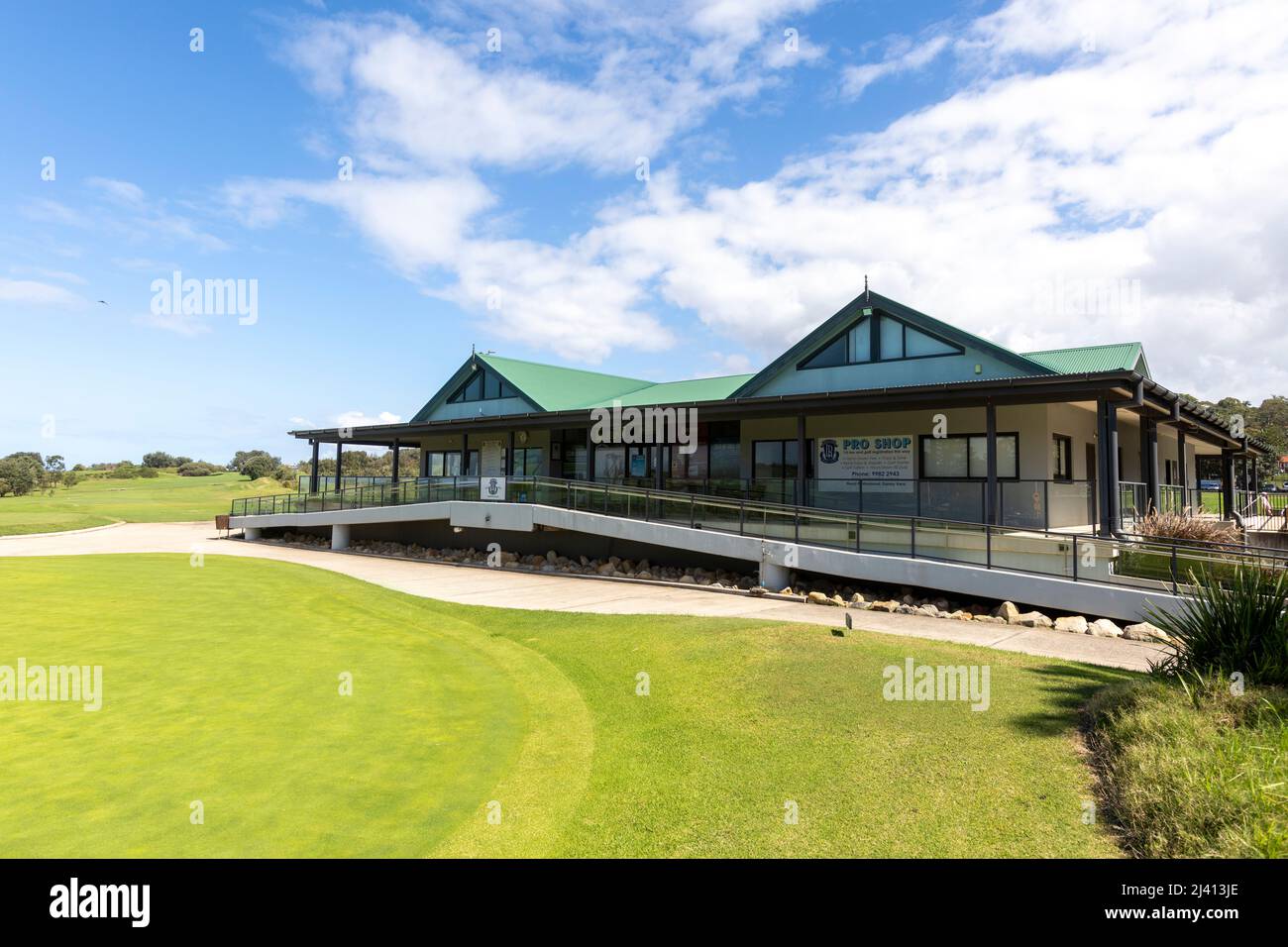 Golf clubhouse building and golf pro shop at Long Reef golf club course in Sydney,NSW,Australia Stock Photo