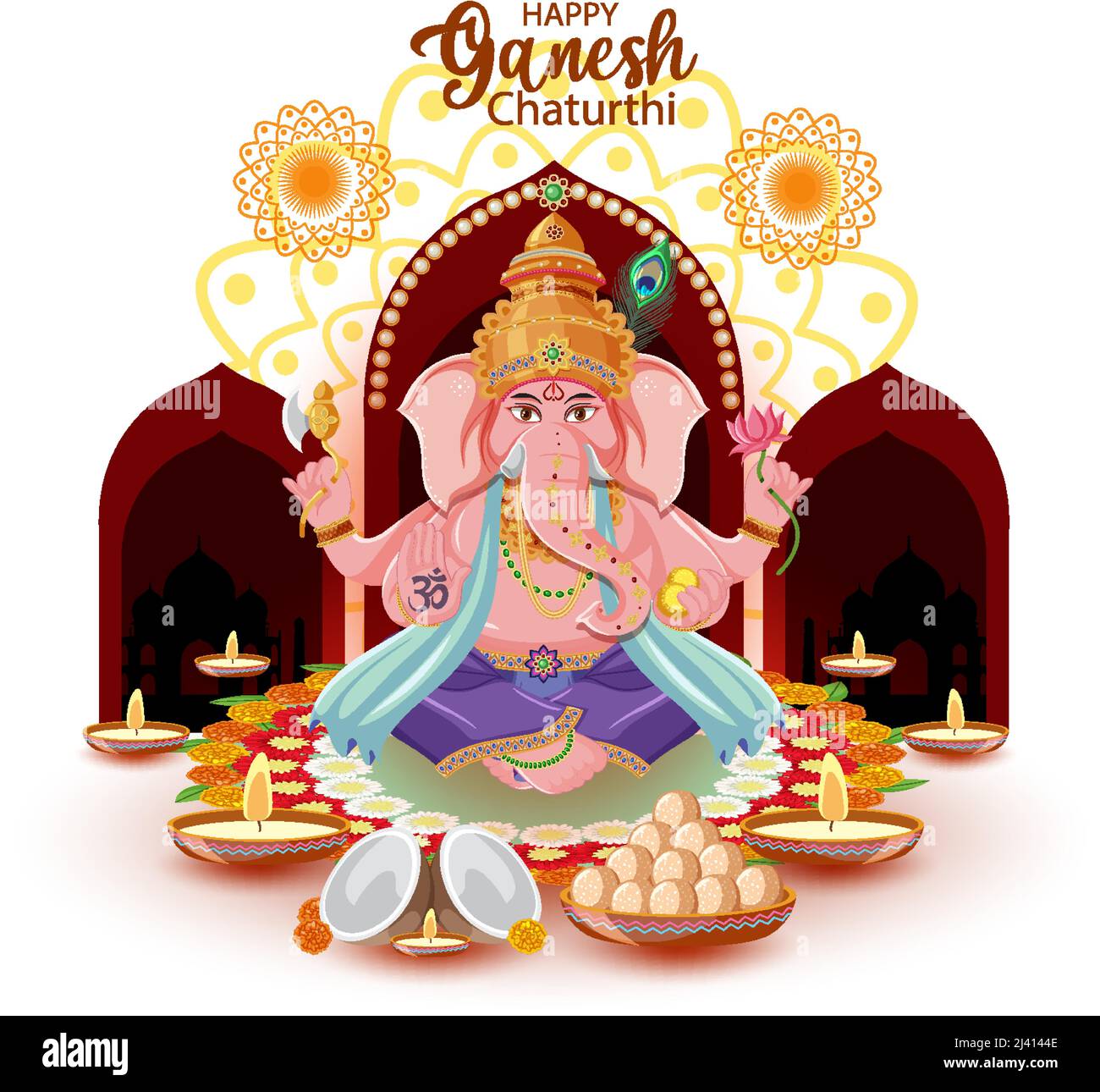 Happy Ganesh Chaturthi poster illustration Stock Vector Image & Art Alamy