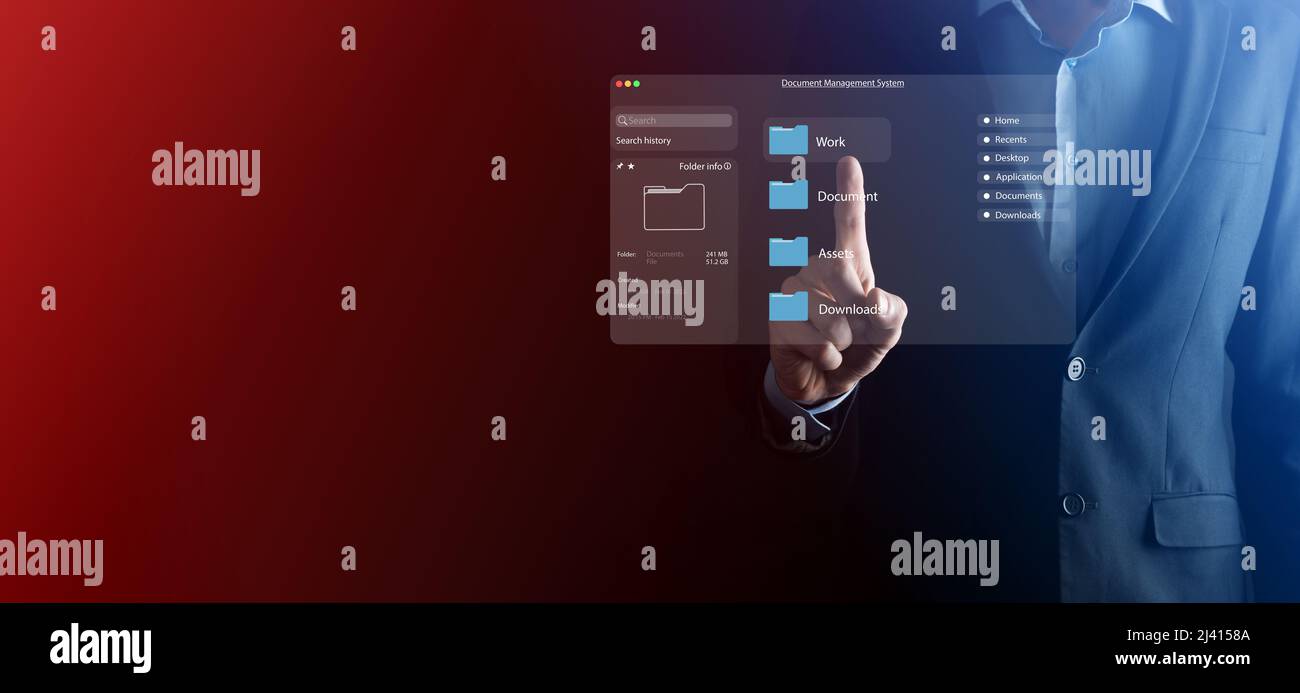 Document management concept. Virtual screen icons Document Management ...