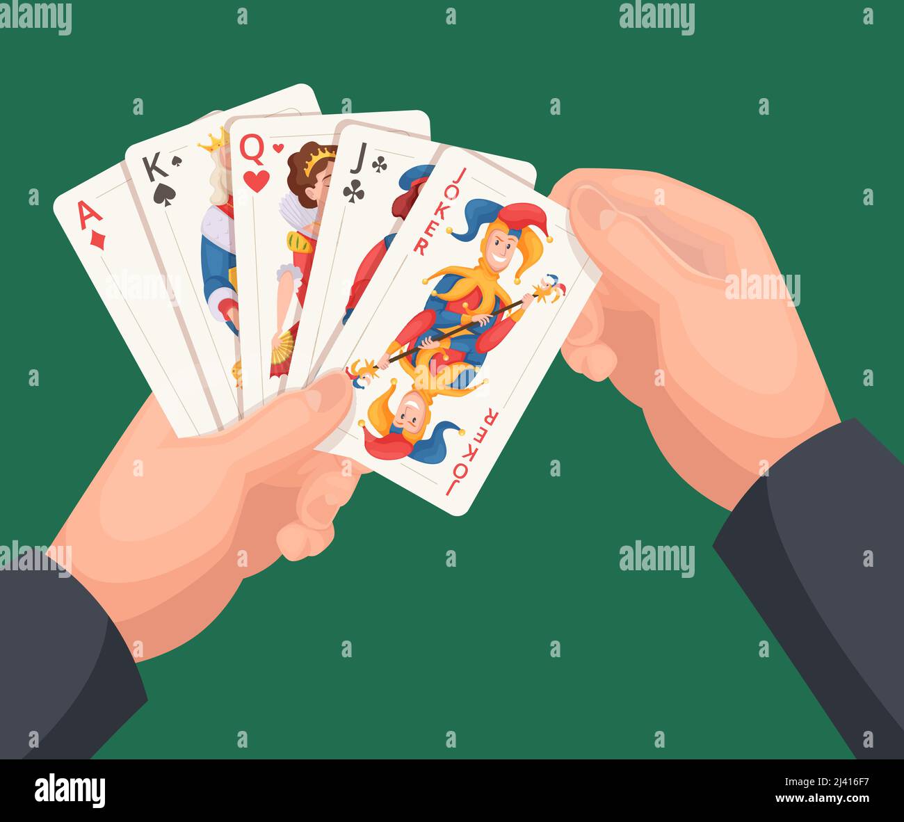 Cartoon illustration man playing cards hi-res stock photography and images  - Alamy