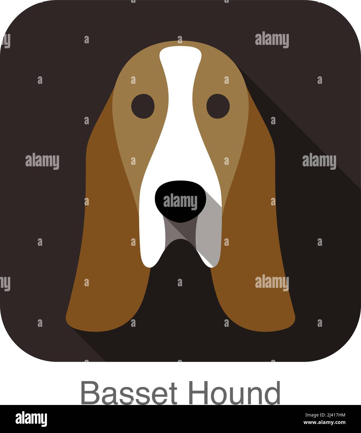basset hound face flat icon, dog series Stock Vector Image & Art - Alamy