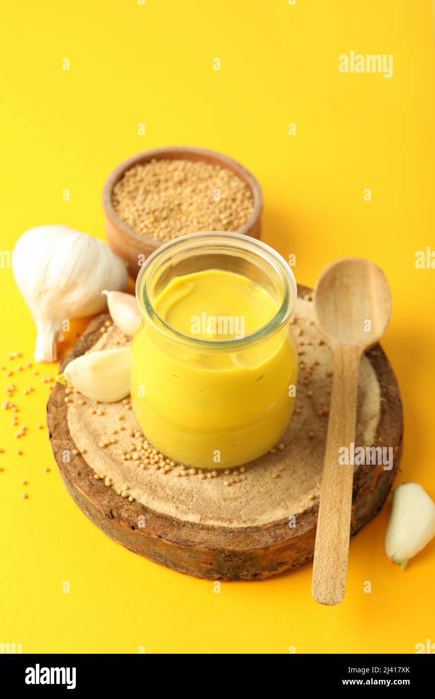 Concept of cooking with mustard and ingredients Stock Photo Alamy
