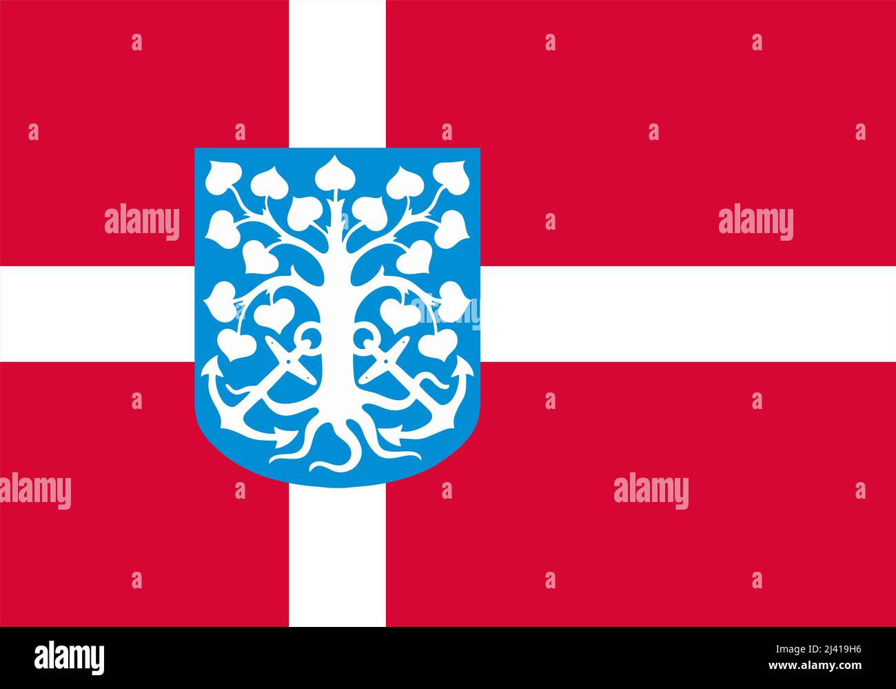 Esbjerg city flag Stock Photo