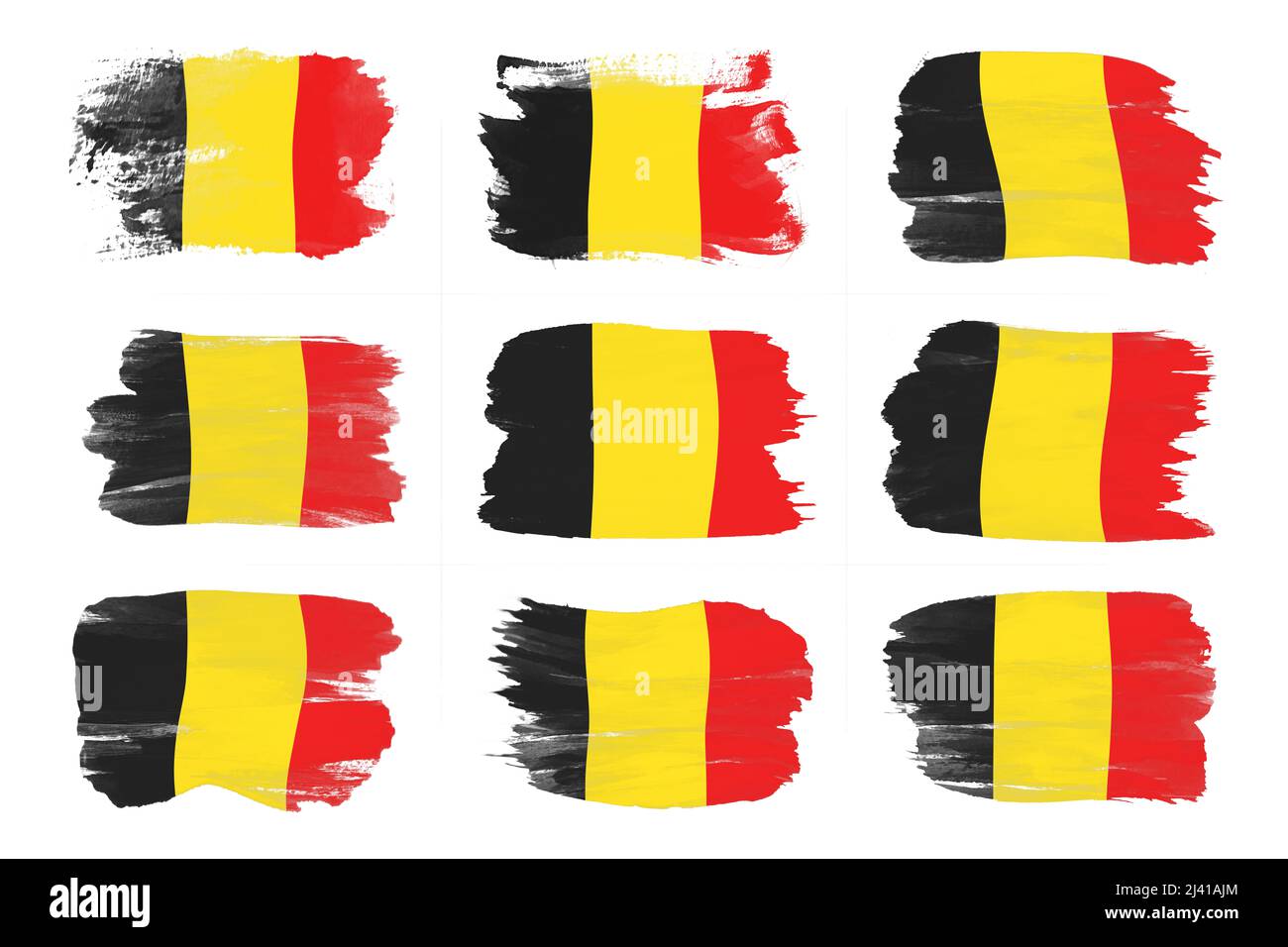 Belgium flag brush stroke, national flag on white background Stock ...