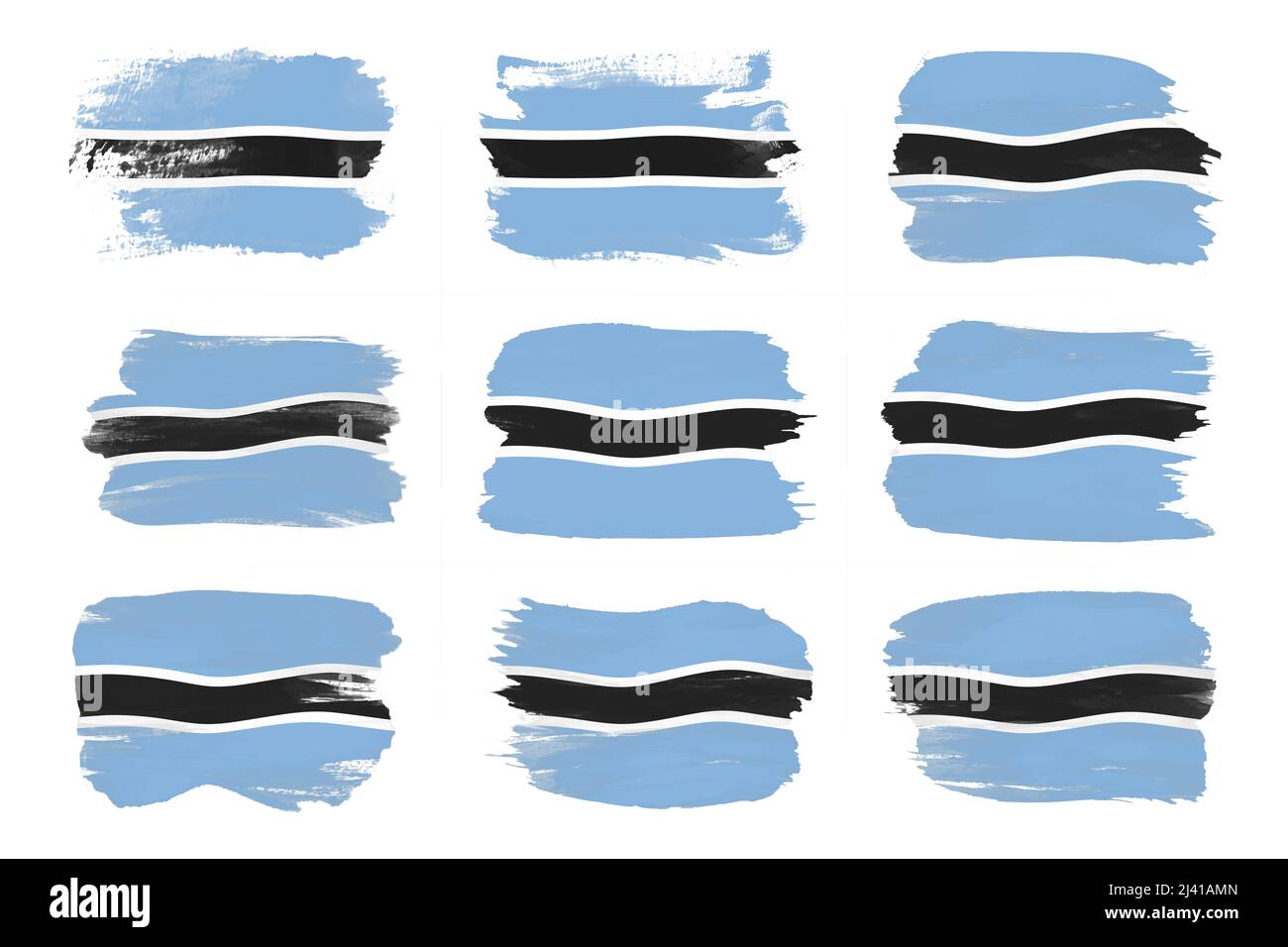 Botswana flag brush stroke, national flag on white background Stock ...