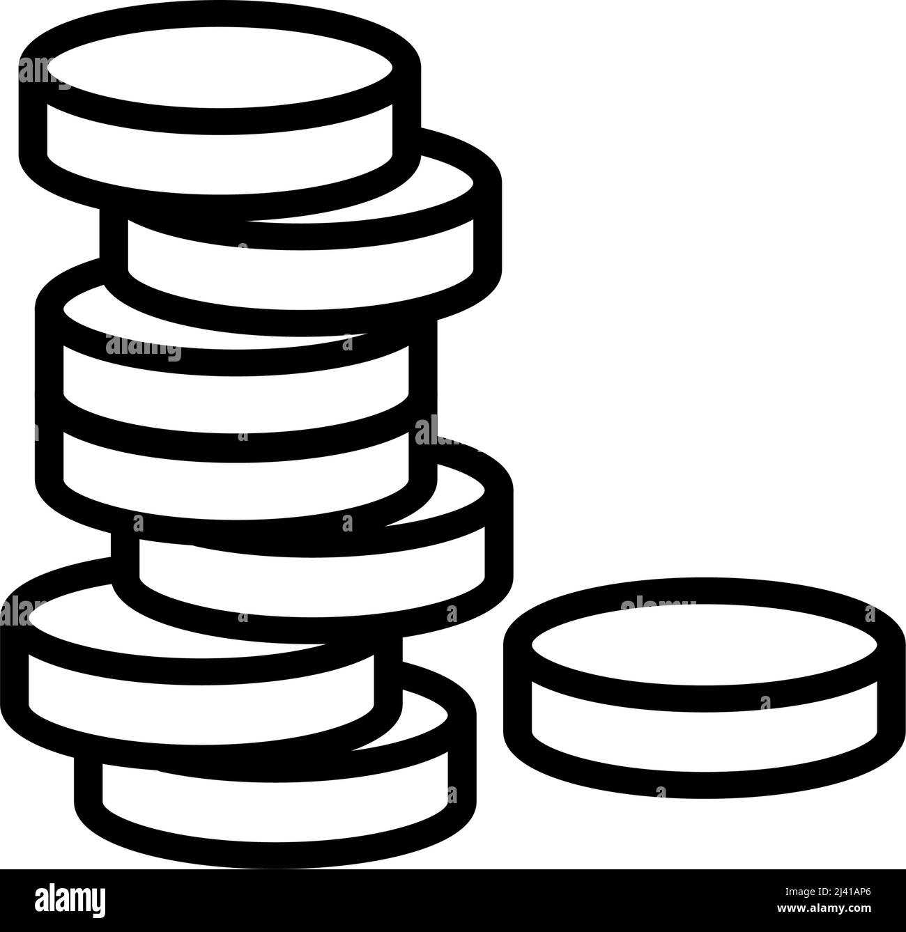 Icon from thin lines money coins on a white background - Vector ...