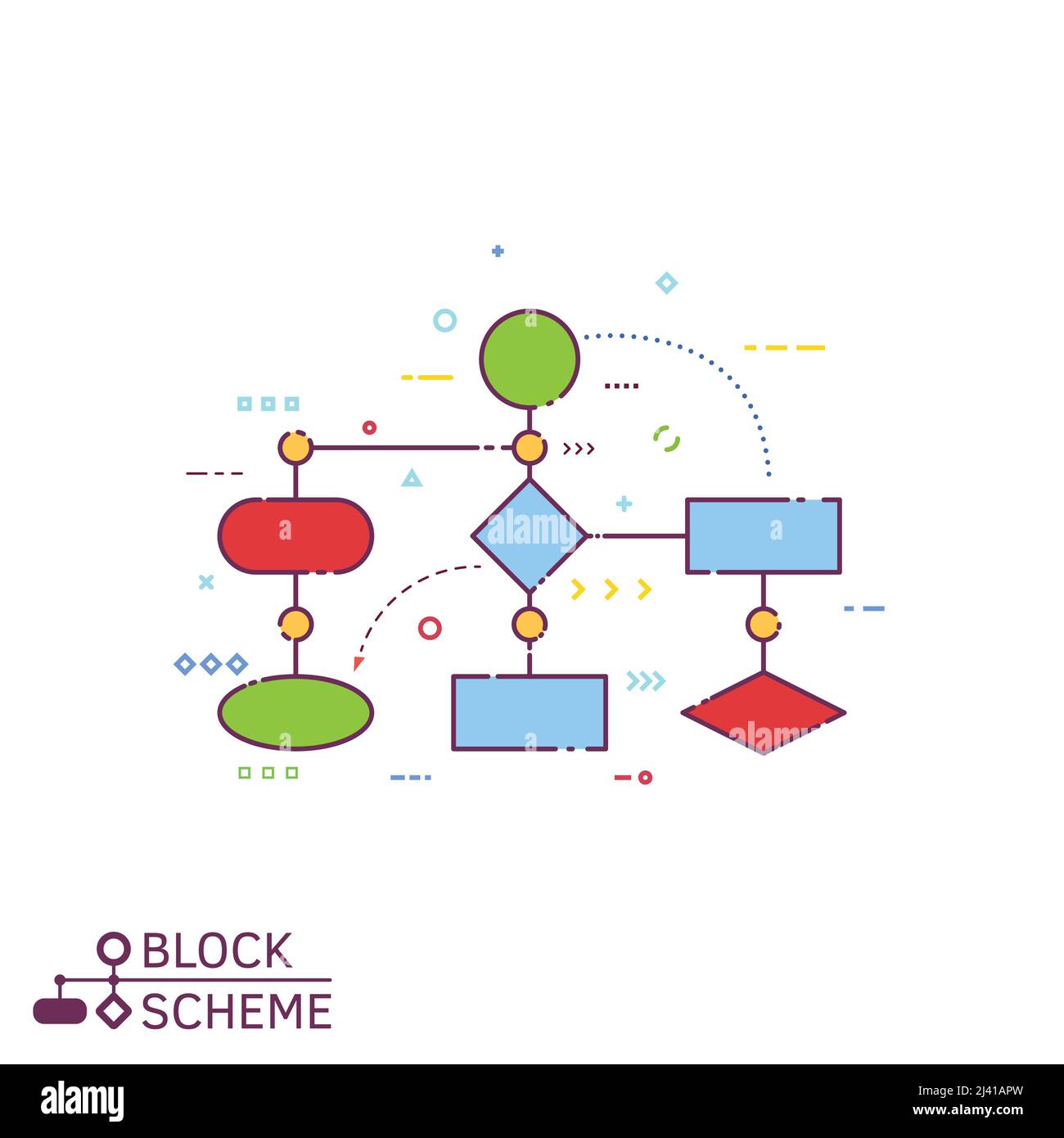 Block scheme line style Stock Vector Image & Art - Alamy
