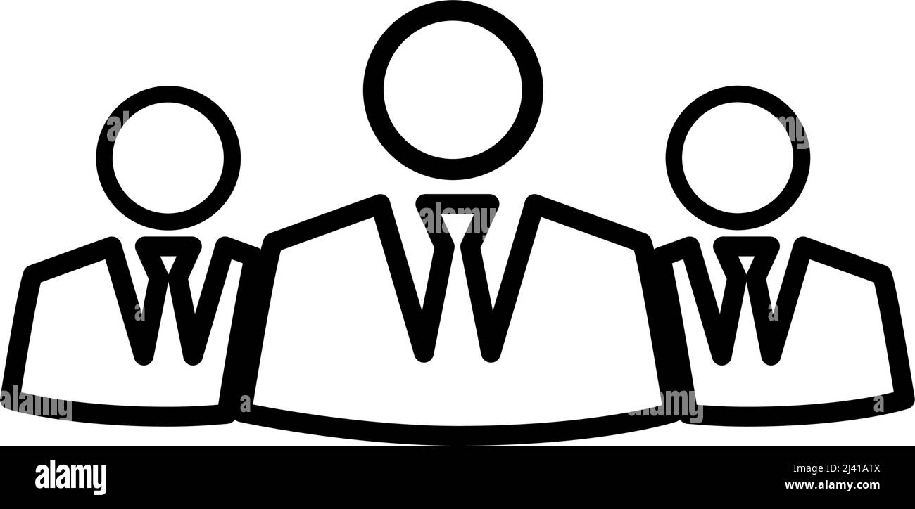 Thin line teamwork icon on white background - Vector illustration Stock ...