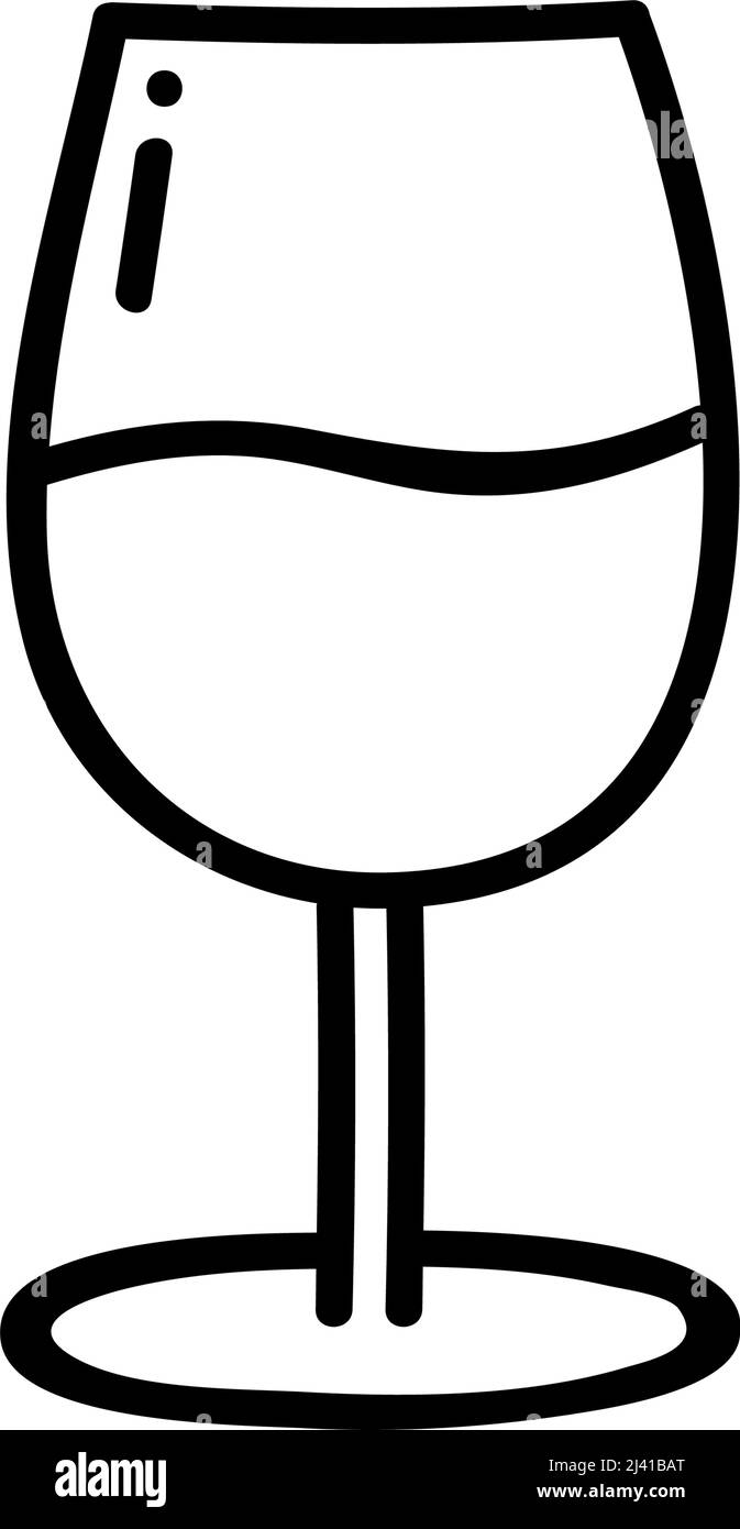 Wine glass thin line icon on white background - Vector illustration ...