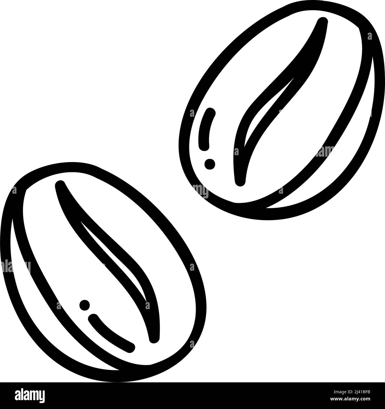 Thin line coffee bean icon isolated on white background - Vector ...