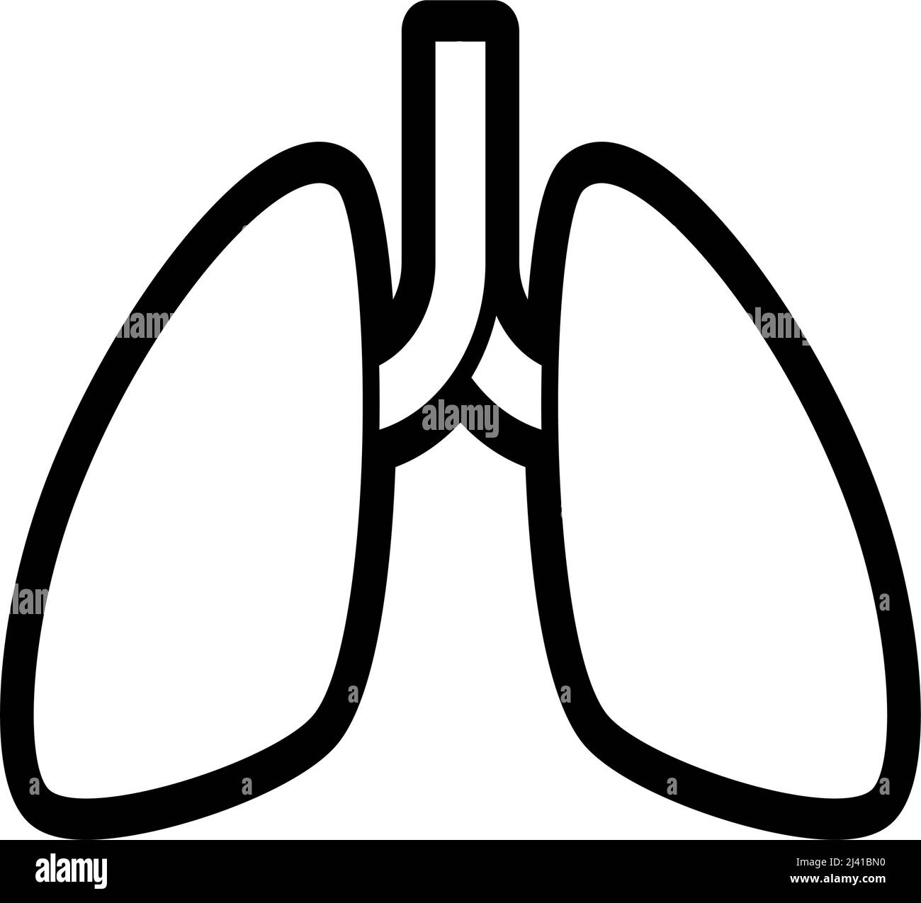 Thin line lungs icon on white background - Vector illustration Stock ...