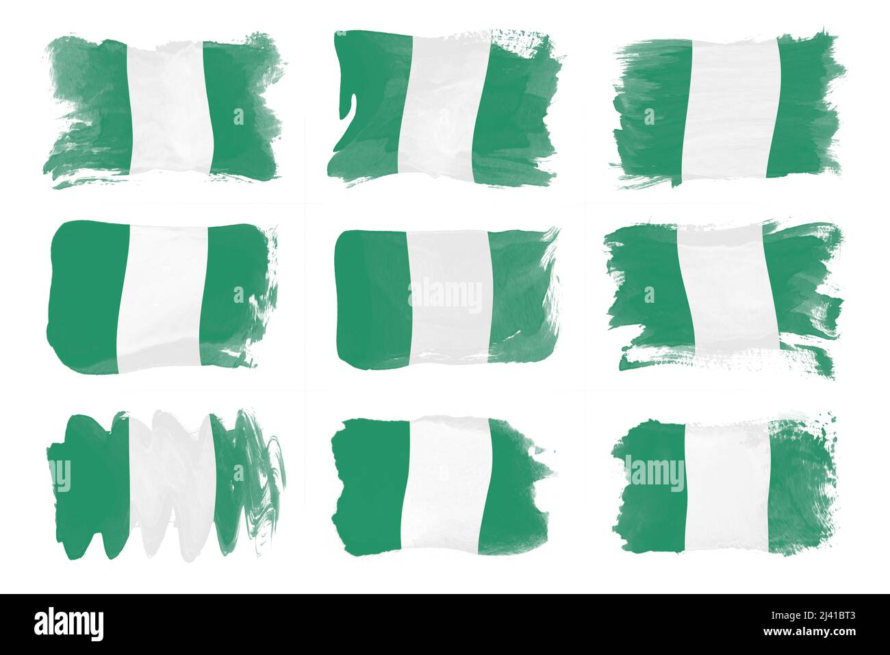 Nigeria flag brush stroke, national flag on white background Stock ...