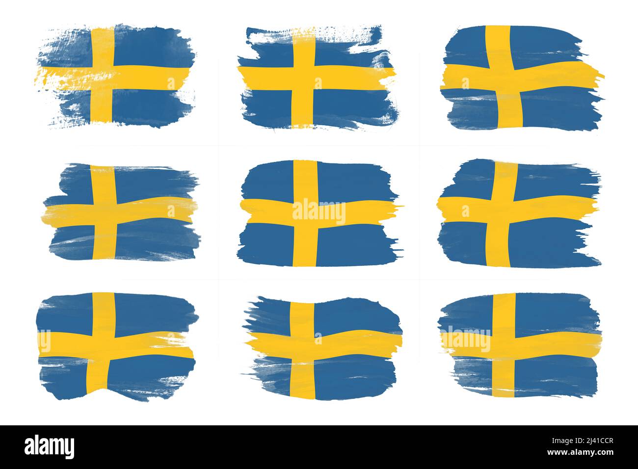 Sweden flag brush stroke, national flag on white background Stock Photo ...