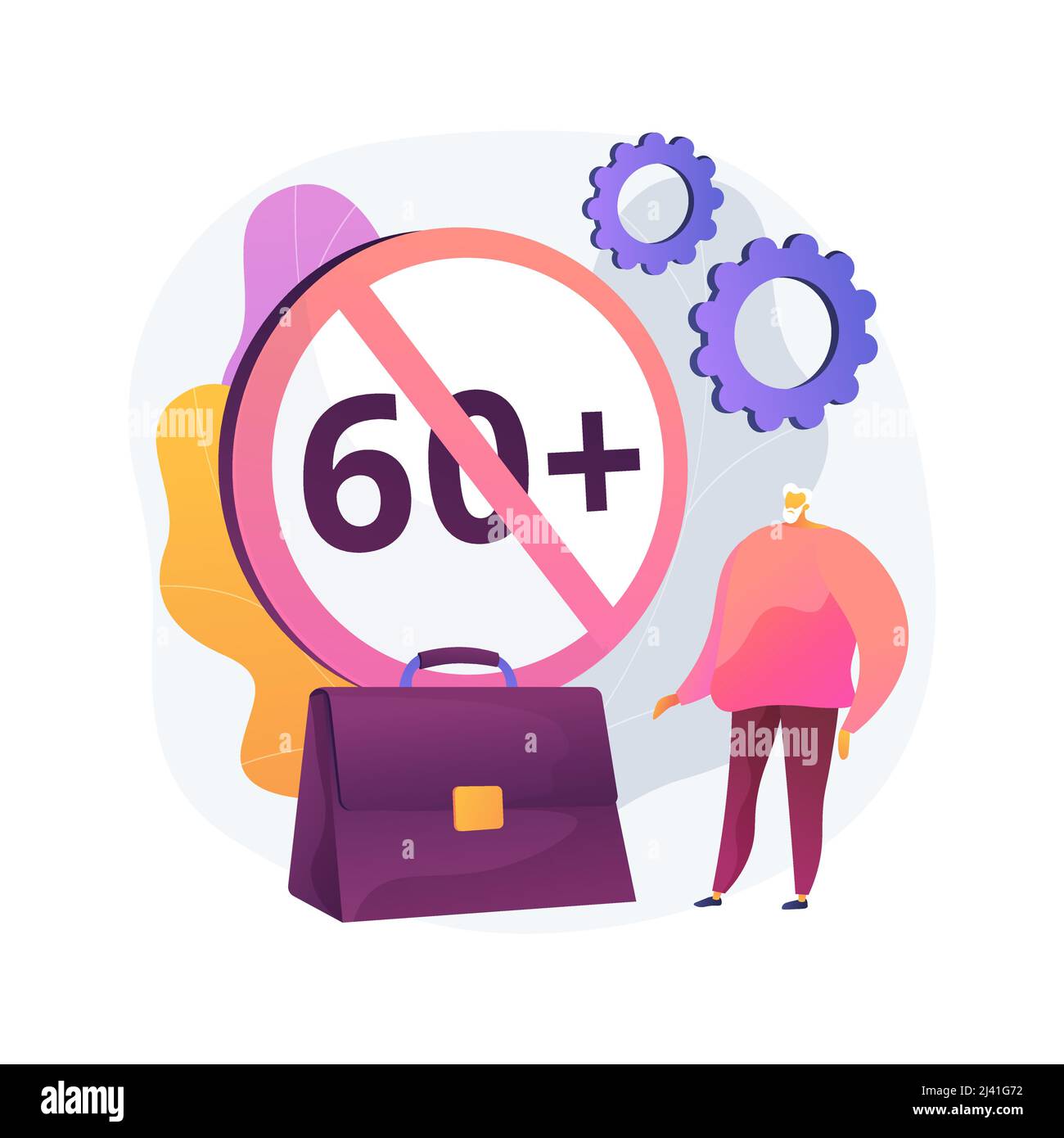 Ageism social problem abstract concept vector illustration. Stop ageism, elderly employment difficulties, discrimination at workplace, older people, n Stock Vector