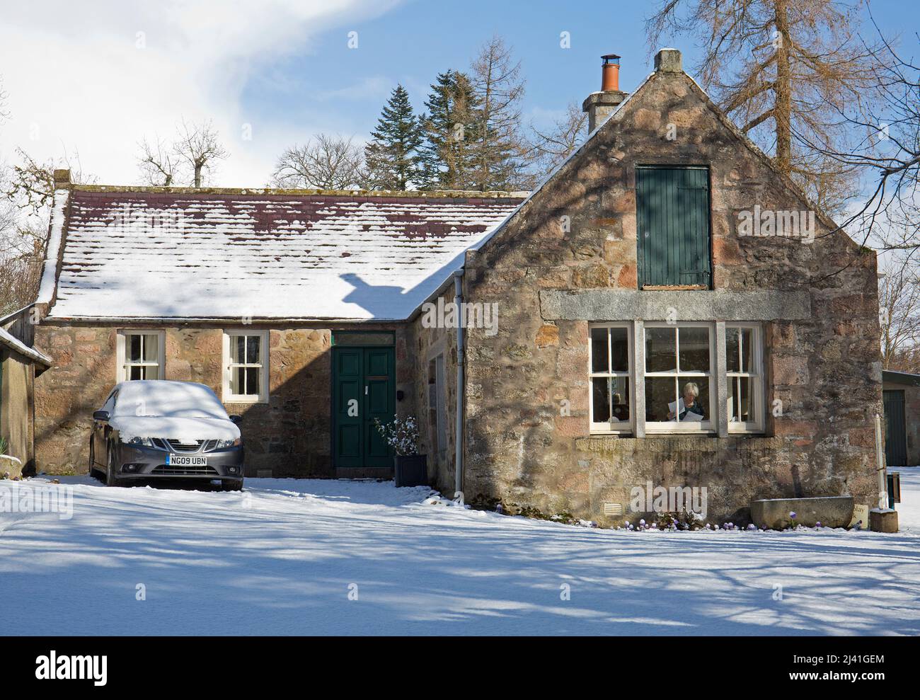 Steading Cottage, National Trust for Scotland property, Craigievar, Scotland Stock Photo