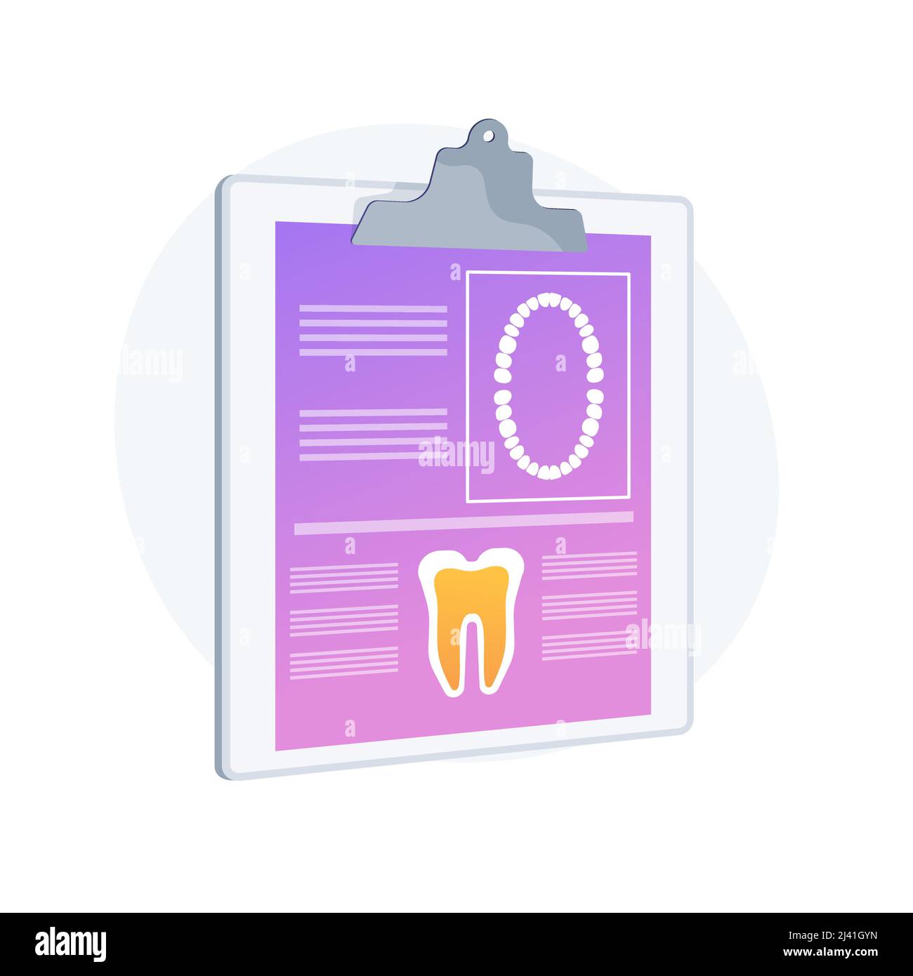 Dental patient card abstract concept vector illustration. Referral card holder, dental office loyalty program, electronic medical record, patient data Stock Vector