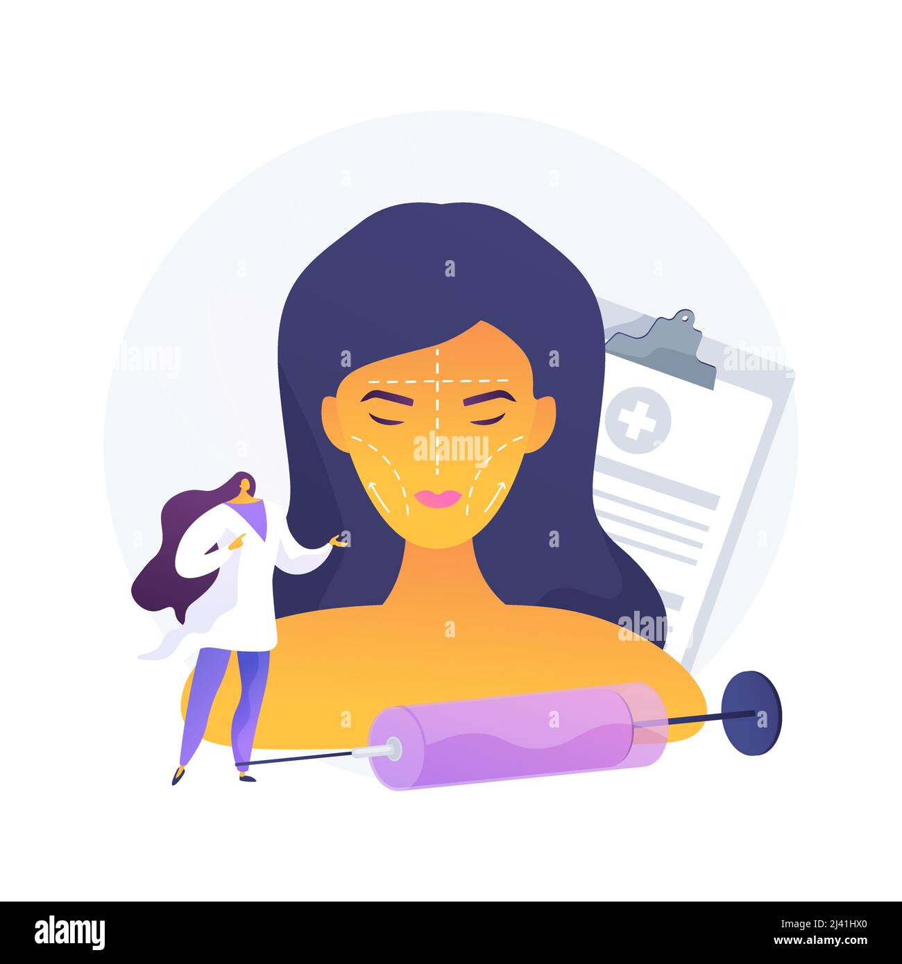 Facial contouring abstract concept vector illustration. Facial