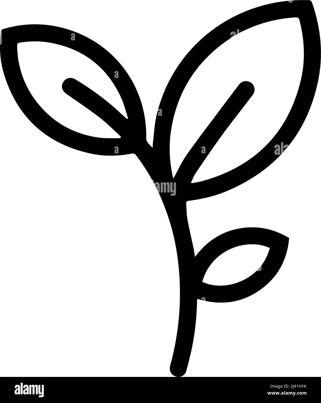 Plant thin line icon on white background - Vector illustration Stock ...