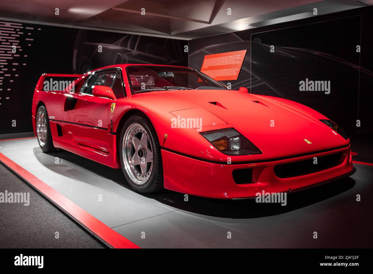 Ferrari car F40 model in the Ferrari museum of Maranello Stock Photo