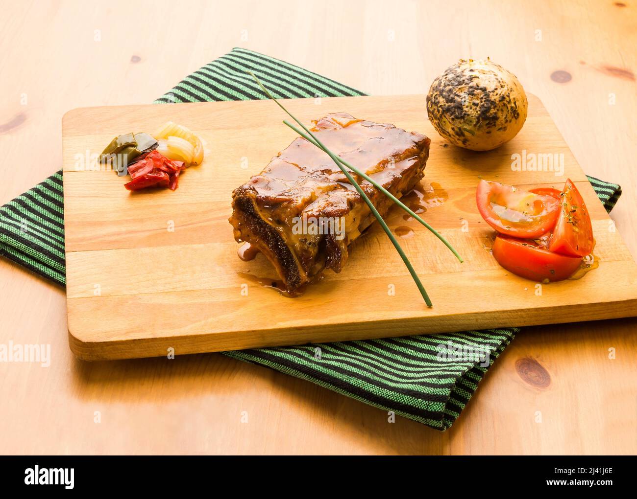 Typical Spanish food, grilled ribs Stock Photo Alamy