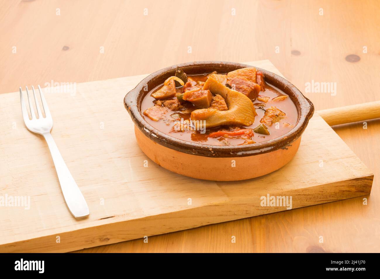 Typical Spanish food, pork nose in sauce Stock Photo Alamy