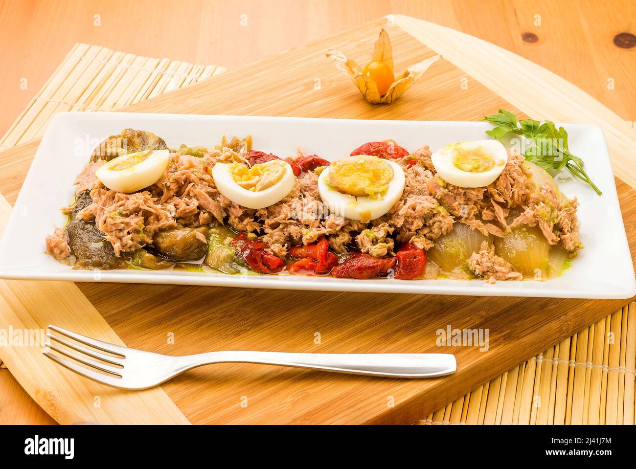 Typical Spanish food, pickled tuna salad Stock Photo Alamy