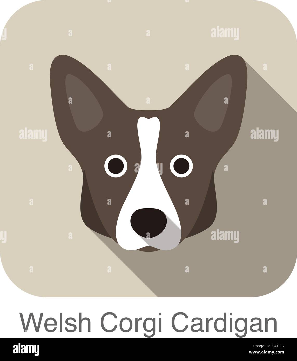 Welsh Corgi Cardigan dog character, dog breed series Stock Vector