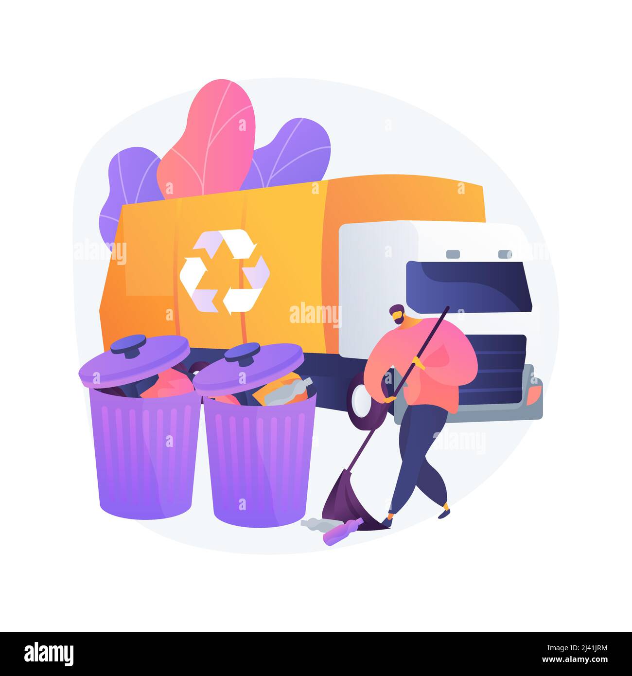 Junk removal abstract concept vector illustration. House maintenance, gardening service, autumn debris cleaning, yard waste disposal, shed demolition, Stock Vector