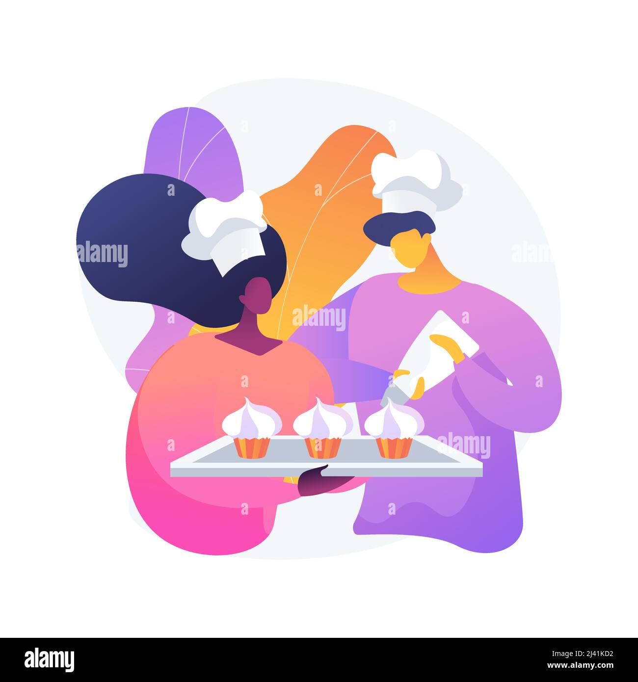 Bake together abstract concept vector illustration. Family fun during quarantine, home sitting ideas, spending time together during isolation, adults Stock Vector