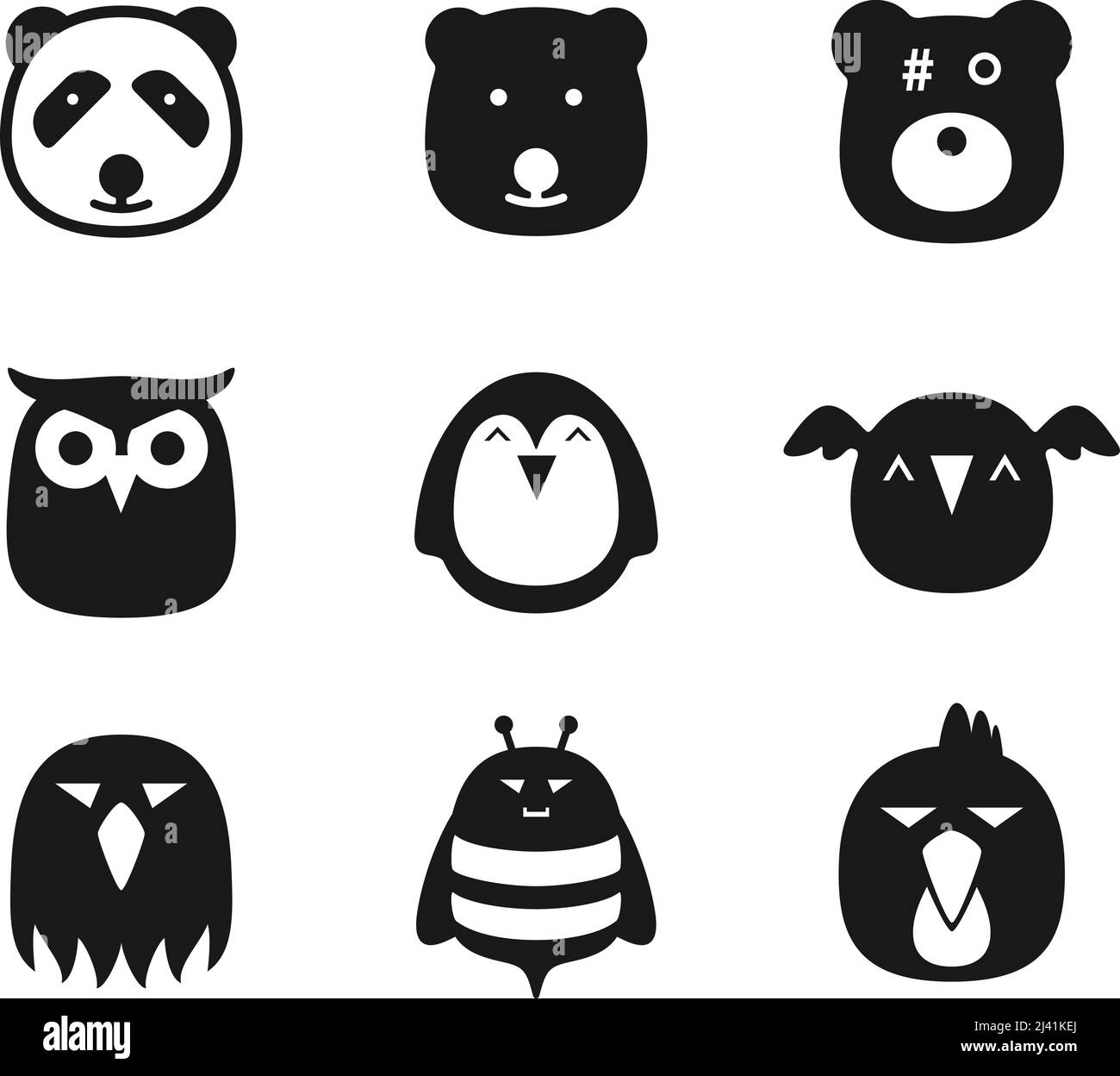 Animal face flat icon, Vector Stock Vector Image & Art - Alamy