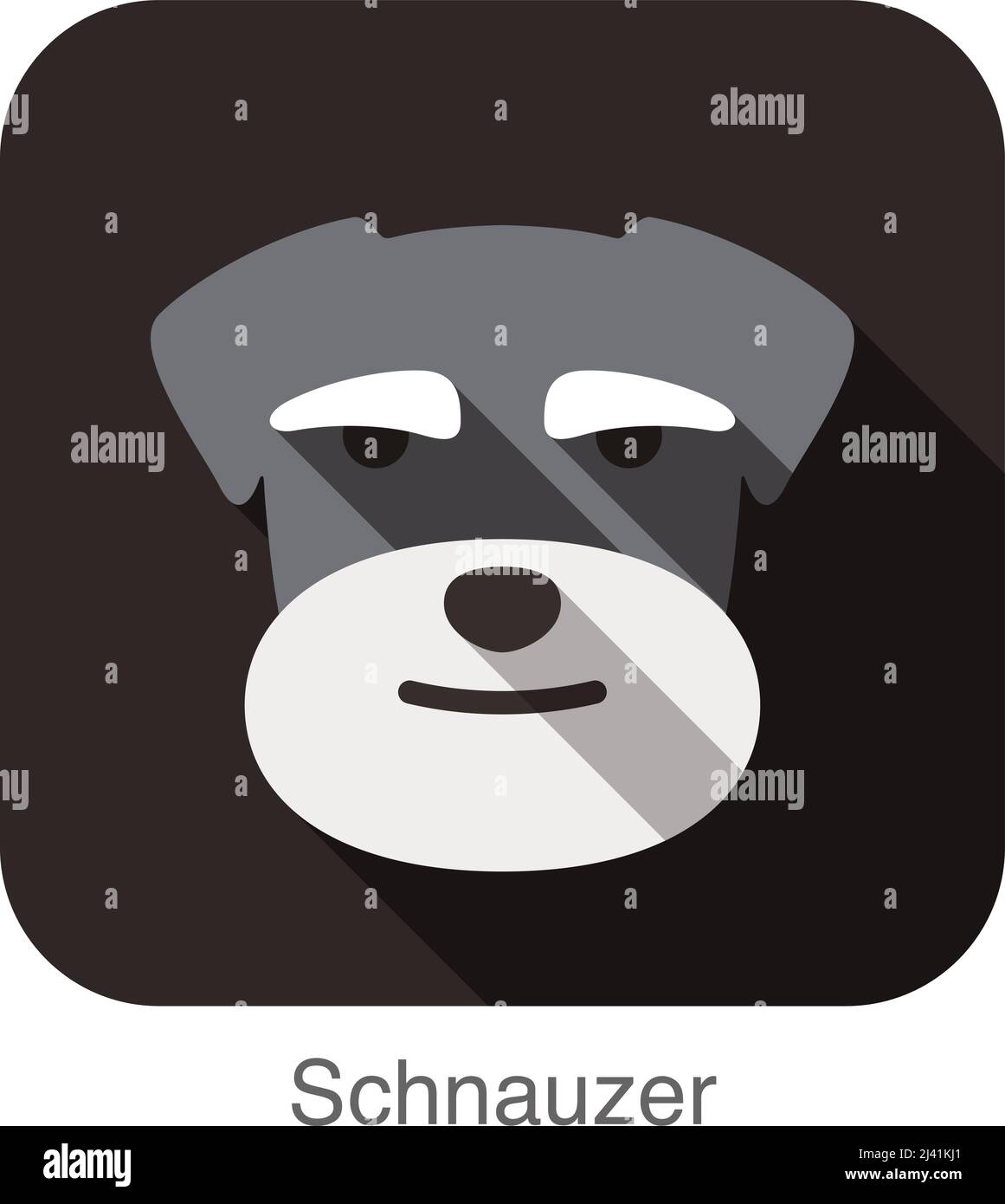 Schnauzer dog face flat design Stock Vector