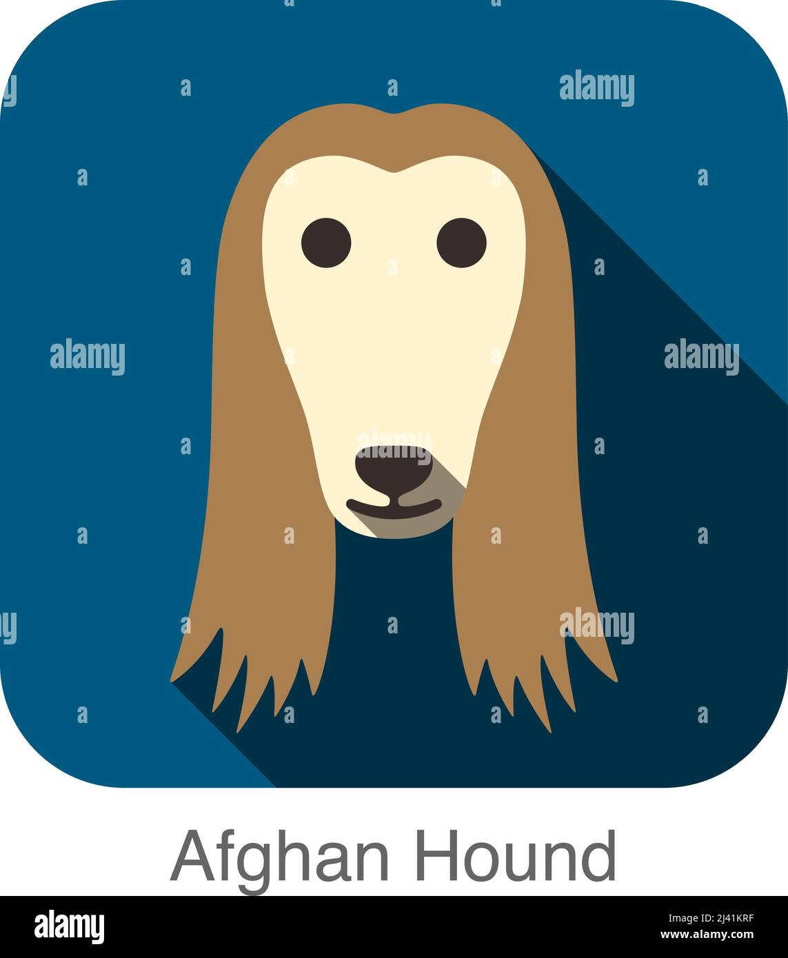 Afghan Hound animal face ui flat design Stock Vector Image & Art - Alamy