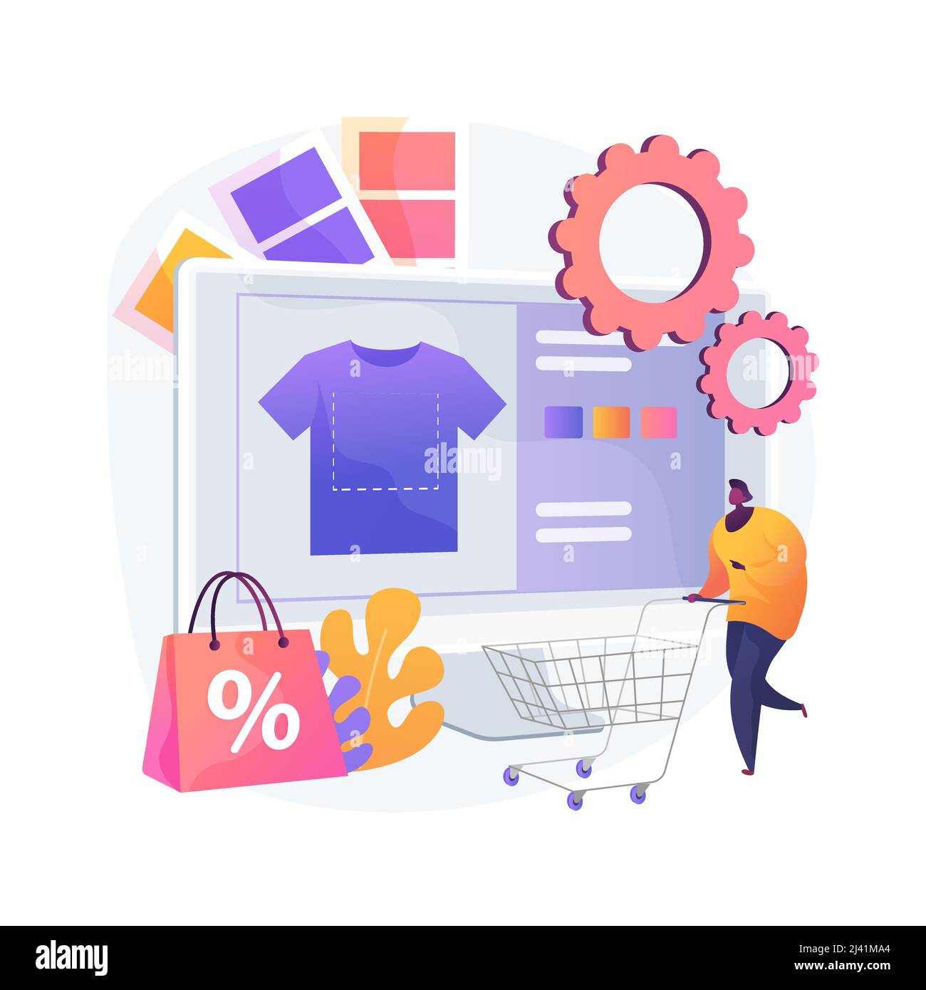 Merch clothing abstract concept vector illustration. Event apparel, custom merchandise  products, merch design service, branded print on clothing, merc Stock  Vector Image & Art - Alamy