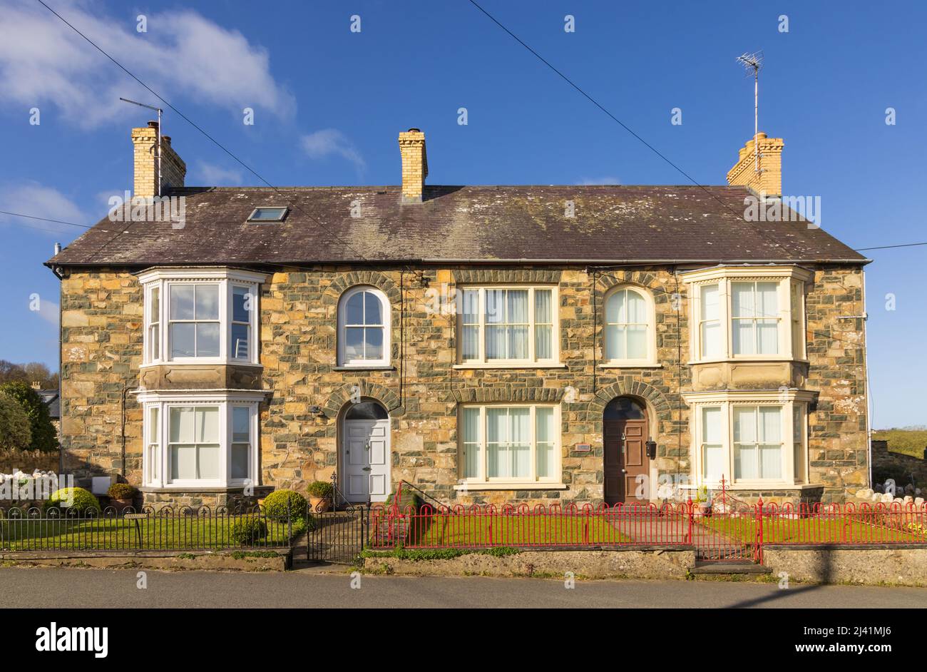 Example of a traditional Welsh semi detached cottages made of Welsh