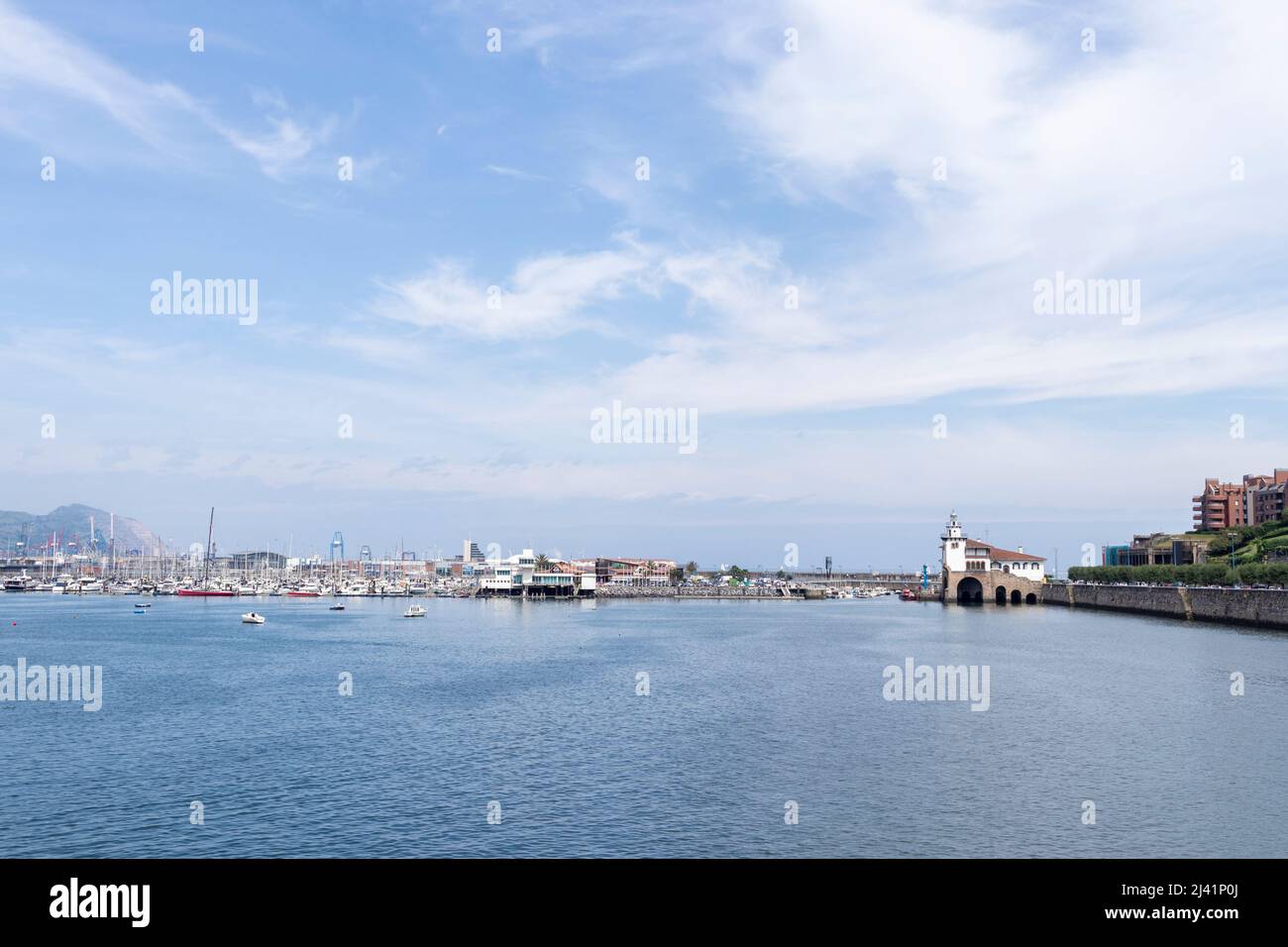 mouth of the Nervion in Getxo, near Bilbao in the Basque Country Stock Photo