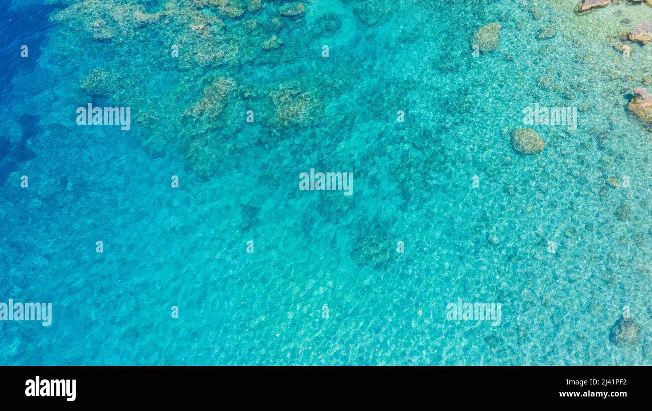 Turquoise sea surface abstract background Stock Photo